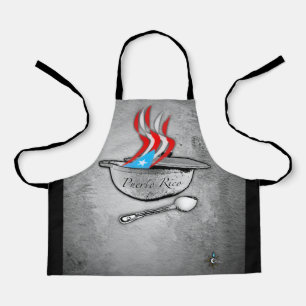 Puerto Rico Flag Aroma Over Print Small Apron Schort