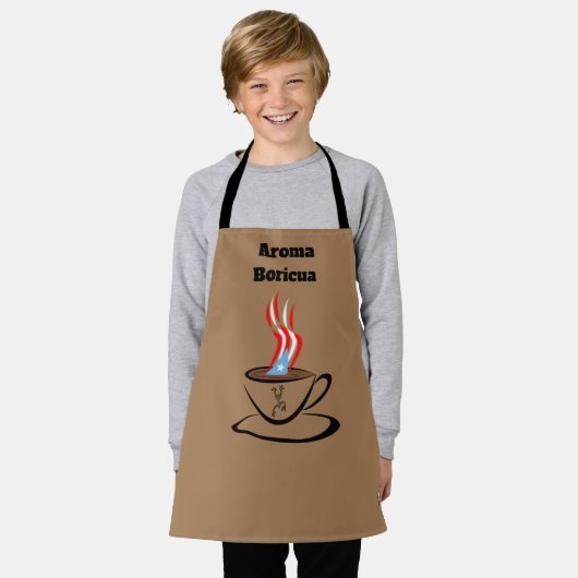 Puerto Rico Flag Aroma Over Print Small Apron Schort (Gedragen)