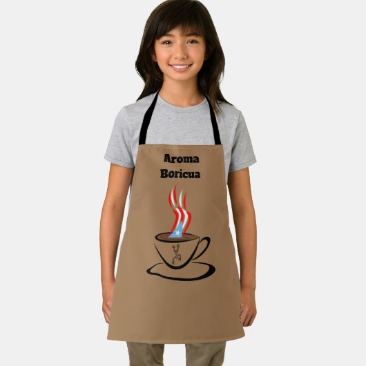 Puerto Rico Flag Aroma Over Print Small Apron Schort (Insitu)