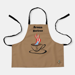 Puerto Rico Flag Aroma Over Print Small Apron Schort