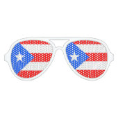 Puerto Rico Flag Aviator Zonnebril (Voorkant)