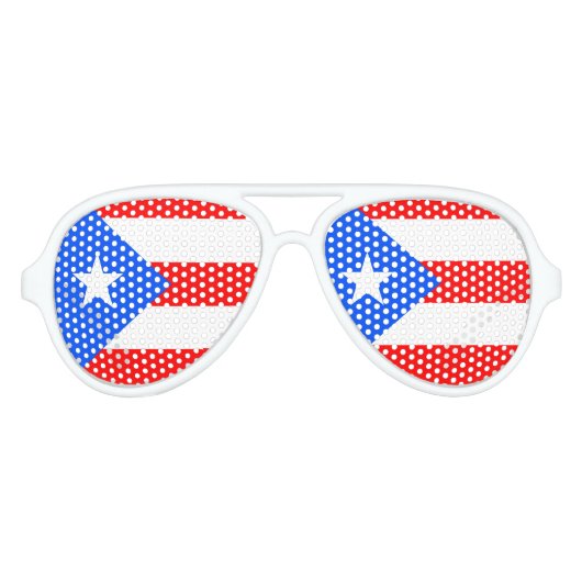 Puerto Rico Flag Aviator Zonnebril (Voorkant)