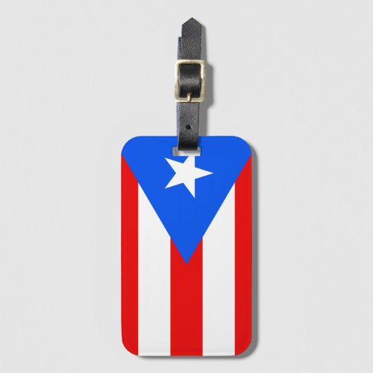 Puerto Rico Flag Bagagelabel (Voorkant (verticaal))