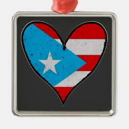 Puerto Rico Flag | Boricua Heart, Puerto Ricaan Metalen Ornament