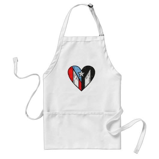 Puerto Rico Flag | Boricua Heart, Puerto Ricaan Standaard Schort (Voorkant)