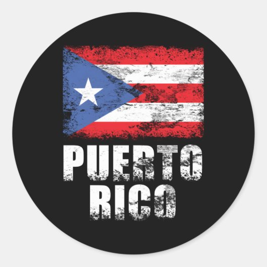 Puerto Rico Flag Boricua Ronde Sticker (Voorkant)