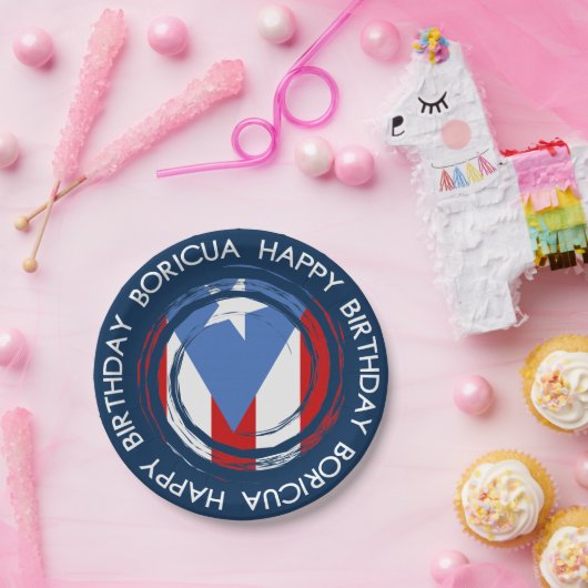 Puerto Rico Flag Boricua Theme Birthday Papieren Bordje (Feest)