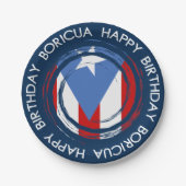 Puerto Rico Flag Boricua Theme Birthday Papieren Bordje (Voorkant)