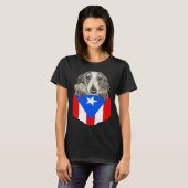 Puerto Rico Flag Borzoi Dog In Pocket T-shirt (Voorkant volledig)