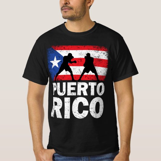  Puerto Rico Flag Boxing T-shirt (Voorkant)