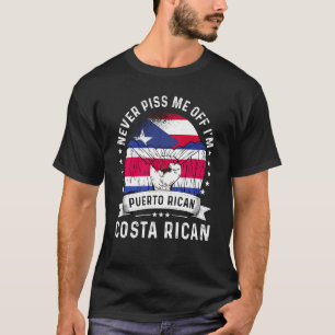 Puerto Rico Flag Costa Rica Grown Humor Pride T-shirt