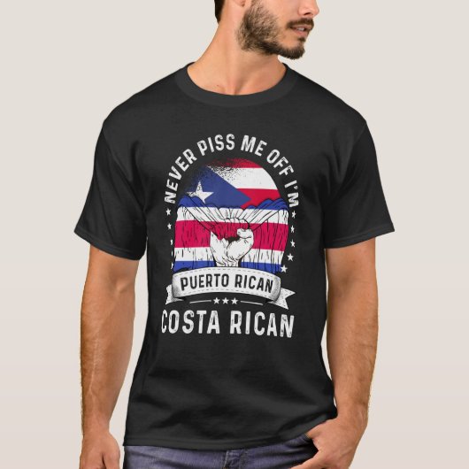 Puerto Rico Flag Costa Rica Grown Humor Pride T-shirt (Voorkant)