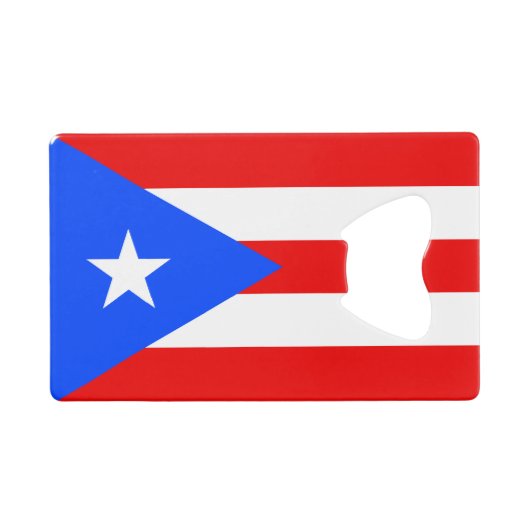 Puerto Rico Flag Creditkaart Flessenopener (Voorkant (Horizontaal))