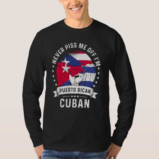 Puerto Rico Flag Cuba Grown Humor Pride T-shirt (Voorkant)