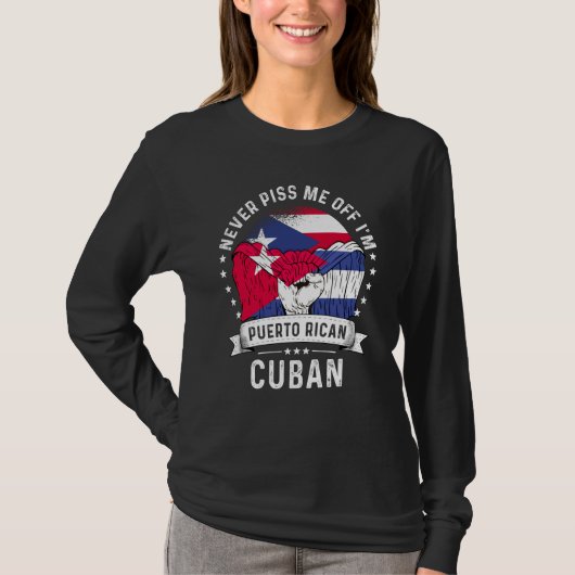 Puerto Rico Flag Cuba Grown Humor Pride T-shirt (Voorkant)