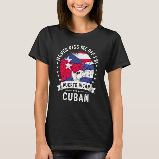 Puerto Rico Flag Cuba Grown Humor Pride T-shirt (Voorkant)