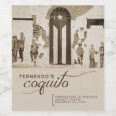 Puerto Rico Flag Custom Coquito Label (3,5 x 4 inc Wijn Etiket (Enkel label)