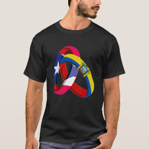 Puerto Rico Flag Ecuador Ring Marriage Weddi T-shirt