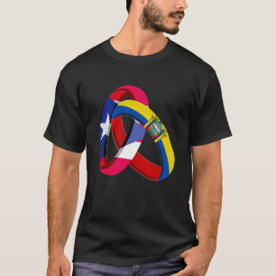 Puerto Rico Flag Ecuador Ring Marriage Weddi T-shirt
