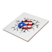 Puerto Rico Flag Fist Cool Ceramic Tegel Tegeltje (Zijkant)