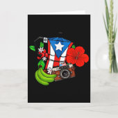 Puerto Rico Flag Floral Frog Boricua Women Hispani Kaart (Voorkant)