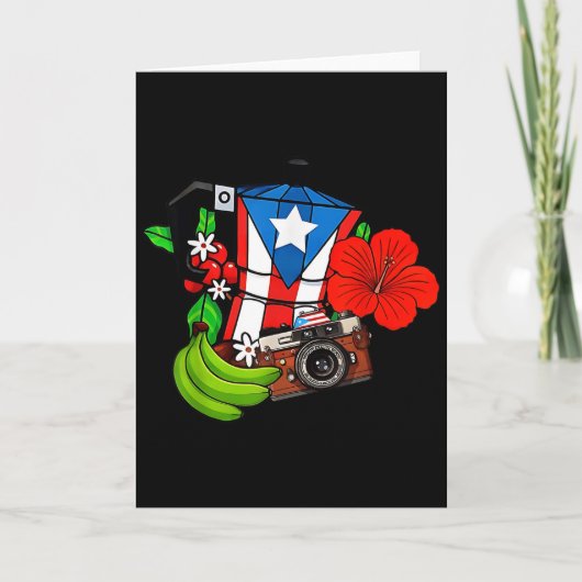Puerto Rico Flag Floral Frog Boricua Women Hispani Kaart (Voorkant)