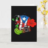 Puerto Rico Flag Floral Frog Boricua Women Hispani Kaart (Gele Bloem)