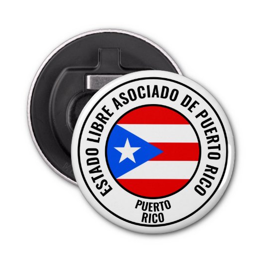 Puerto Rico Flag: geweldige patriottische botopeni Button Flesopener (Voorkant)