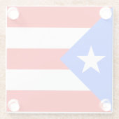 Puerto Rico Flag Glazen Onderzetter (Achterkant)