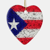 Puerto Rico Flag glitter-versiering Keramisch Ornament (Rechts)