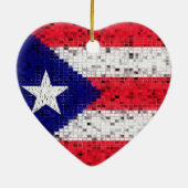 Puerto Rico Flag glitter-versiering Keramisch Ornament (Achterkant)