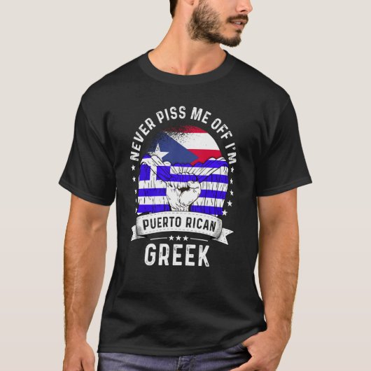 Puerto Rico Flag Greece Grown Humor Pride T-shirt (Voorkant)