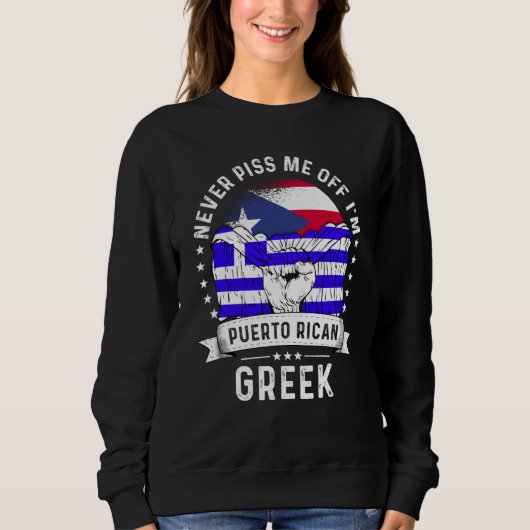 Puerto Rico Flag Greece Grown Humor Pride Trui (Voorkant)