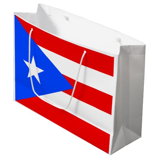 Puerto Rico Flag Groot Cadeauzakje (Voorkant Gekanteld)