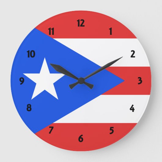 Puerto Rico Flag Grote Klok (Voorkant)