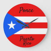 Puerto Rico Flag Grote Klok (Voorkant)