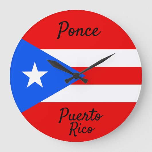 Puerto Rico Flag Grote Klok (Voorkant)