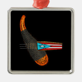 Puerto Rico Flag Guiro Metalen Ornament