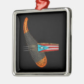 Puerto Rico Flag Guiro Metalen Ornament (Links)