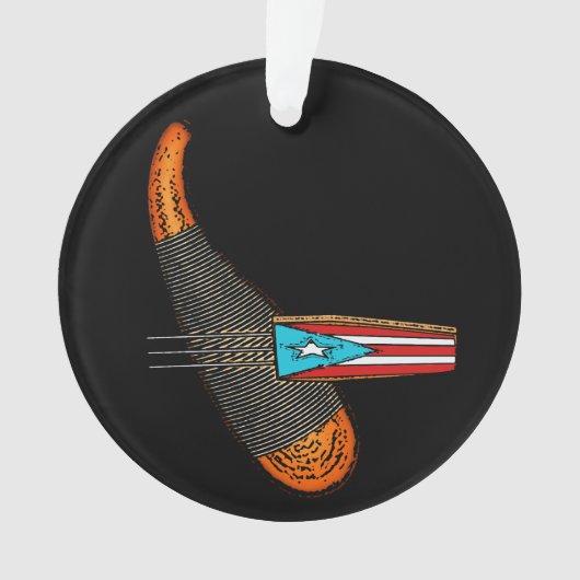 Puerto Rico Flag Guiro Ornament (voorkant)