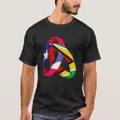 Puerto Rico Flag Guyana Grown Ring Marriage Weddin T-shirt (Voorkant)