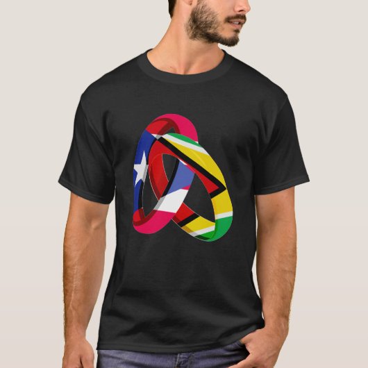 Puerto Rico Flag Guyana Grown Ring Marriage Weddin T-shirt (Voorkant)