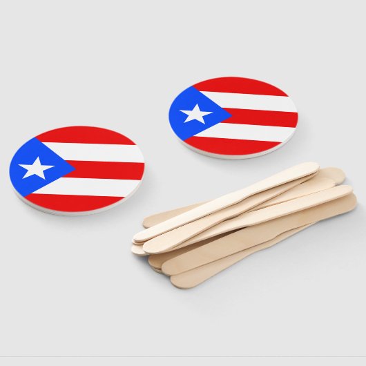 Puerto Rico Flag Handwaaier (Niet-gemonteerd)