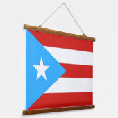 Puerto Rico Flag Hangend Wandkleed (Gebogen)