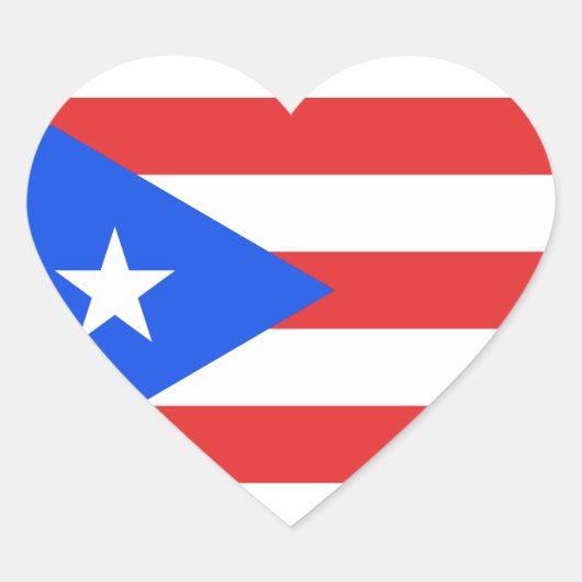 Puerto Rico Flag Hart Sticker (Voorkant)