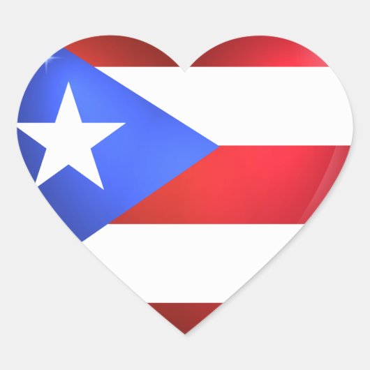 Puerto Rico Flag Hart Sticker (Voorkant)