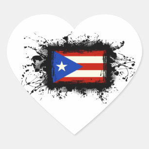 Puerto Rico Flag Hart Sticker