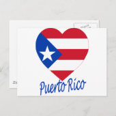Puerto Rico Flag Heart Briefkaart (Voorkant / Achterkant)