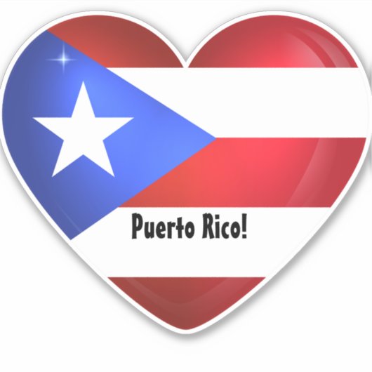 Puerto Rico Flag Heart Car Decal Sticker (Voorkant)