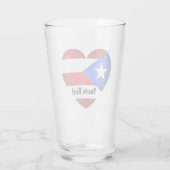 Puerto Rico Flag Heart Cutout Glas (Achterkant)